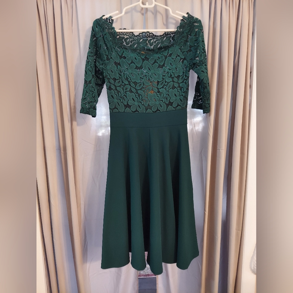 NWT MissMay Retro Dress Dark Green Size Small - Picture 3 of 7